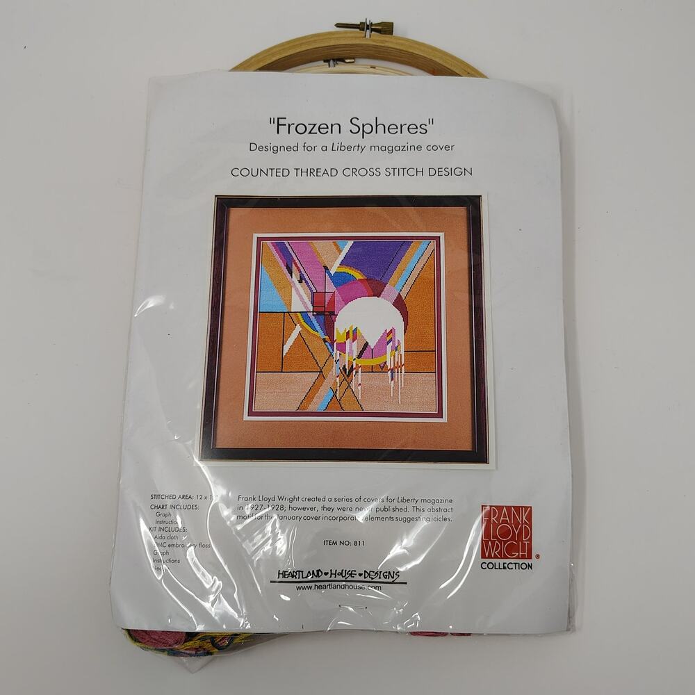 Frank Lloyd Wright Collection Frozen Spheres Cross Stitch Kit 12 x 12 - OPENED